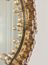 Image 4 of 13" Gilt Brass and Crystal Wall Mirror Attributed to Palwa