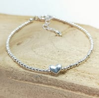 Image 2 of Heart bracelet ~ silver, yellow gold or rose gold