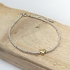 Heart bracelet ~ silver with yellow  or rose gold