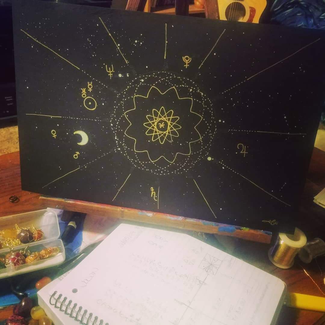 Hand Painted Natal Starchart and Live Reading 