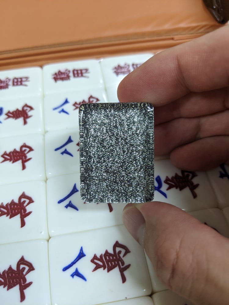 Image of A1 Crystal Black Silver Mahjong Set