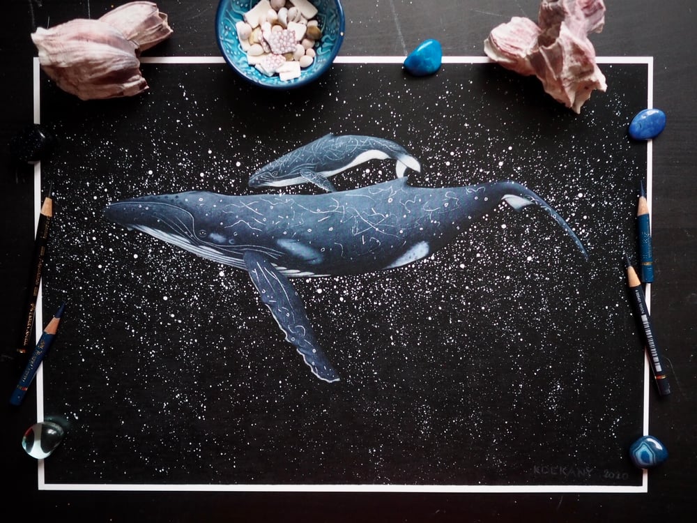 Guidance Mother Humpback Whale Fine Art Print