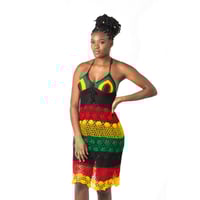 Image 1 of One Love Rasta crotchet dress