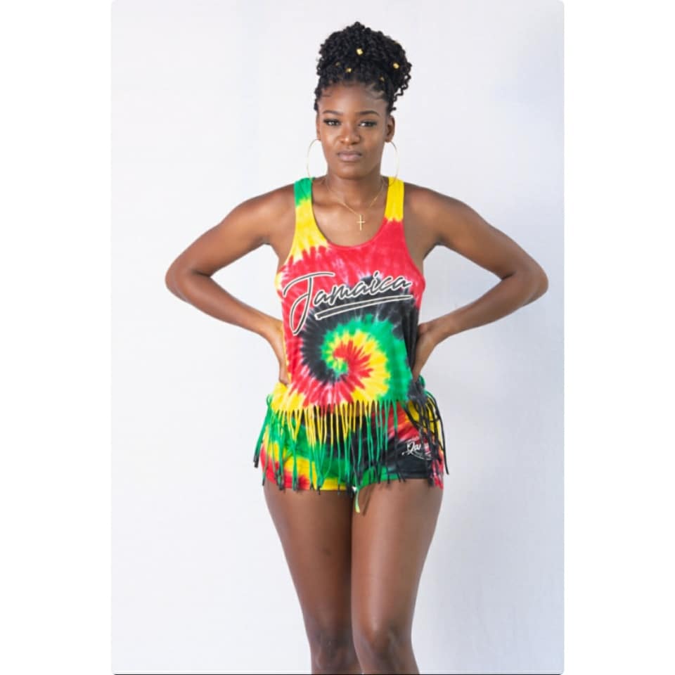 Rasta fringe shorts set | Everything Jamaica