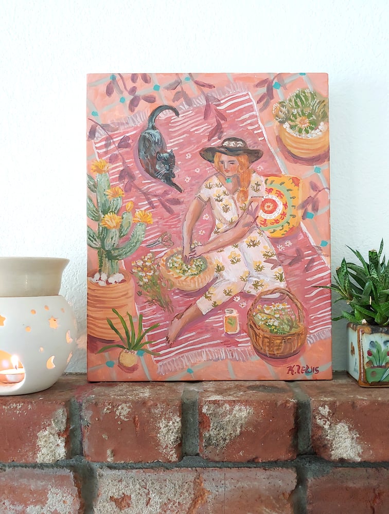 Image of Sorting Chamomile | 11x14 original painting on Canvas