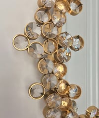 Image 5 of 13" Gilt Brass and Crystal Wall Mirror Attributed to Palwa