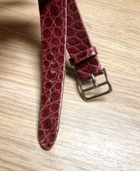 Image 4 of Hand-rolled rembordè vintage strap - Burgundy glossy Alligator