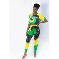 Image 3 of Jamaica tyedye leggings set 