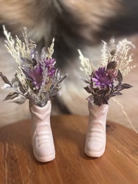 Image 2 of Mini Boot Flowers Purple ( Pairs Only )