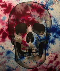 Blue and red skull 
