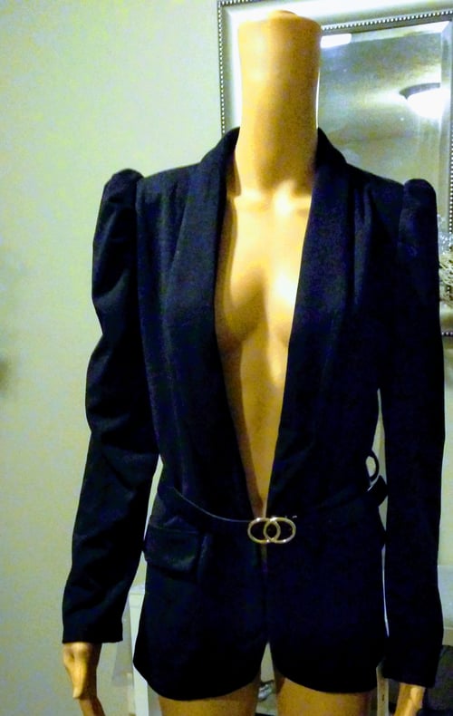 Image of Belted Black Blazer