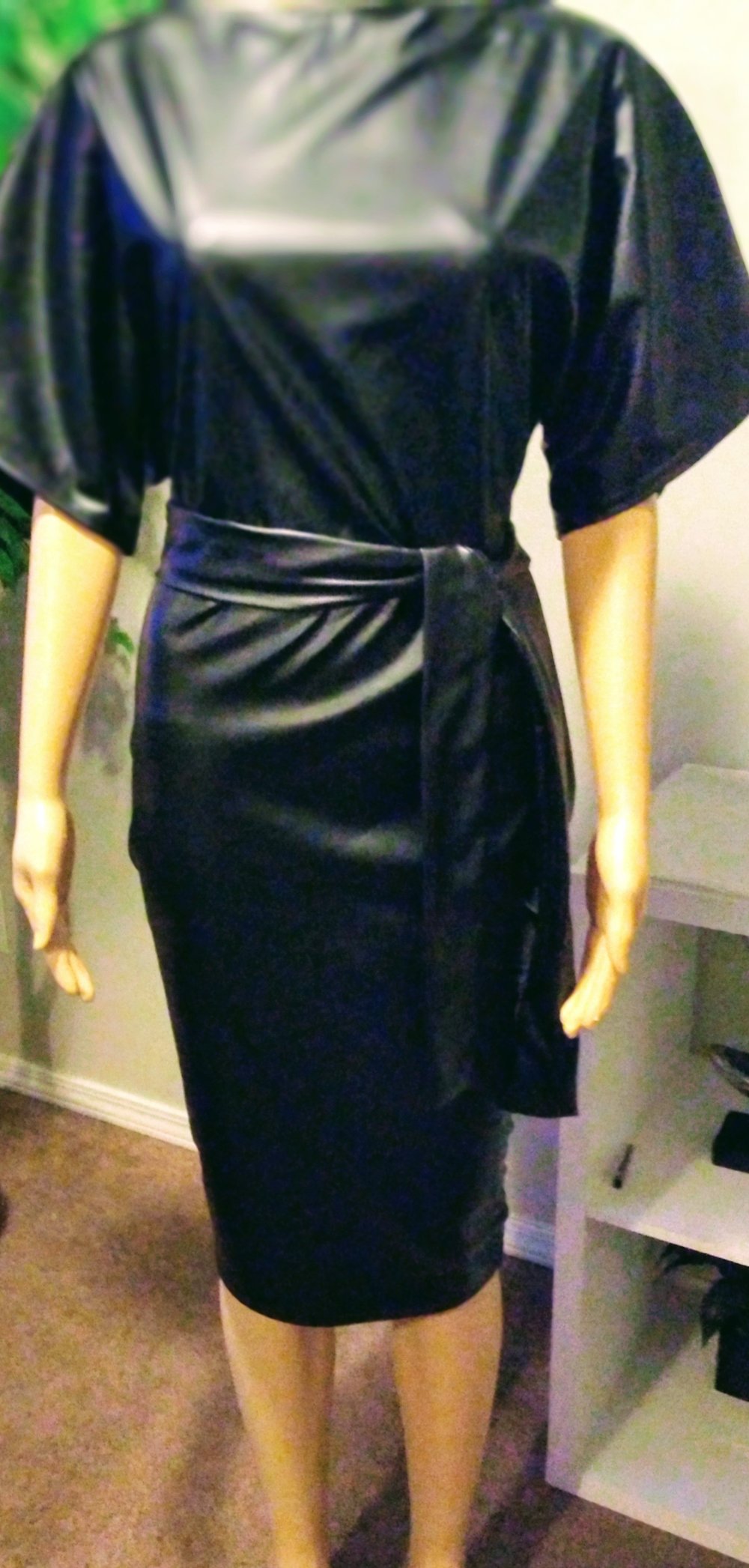 Image of Black Leatherette Dress