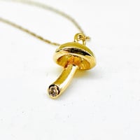 9ct Yellow Gold Diamond Set Mushroom Necklace 