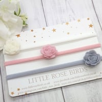 Image 2 of CHOOSE YOUR COLOUR - 3 Small Felt Rose Headbands or Clips - Choice of 52 Colours 