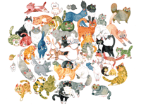 50 cats Print