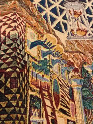 Image of 'The Temple of Transforming Vizigraphs' woven blanket  PREORDER