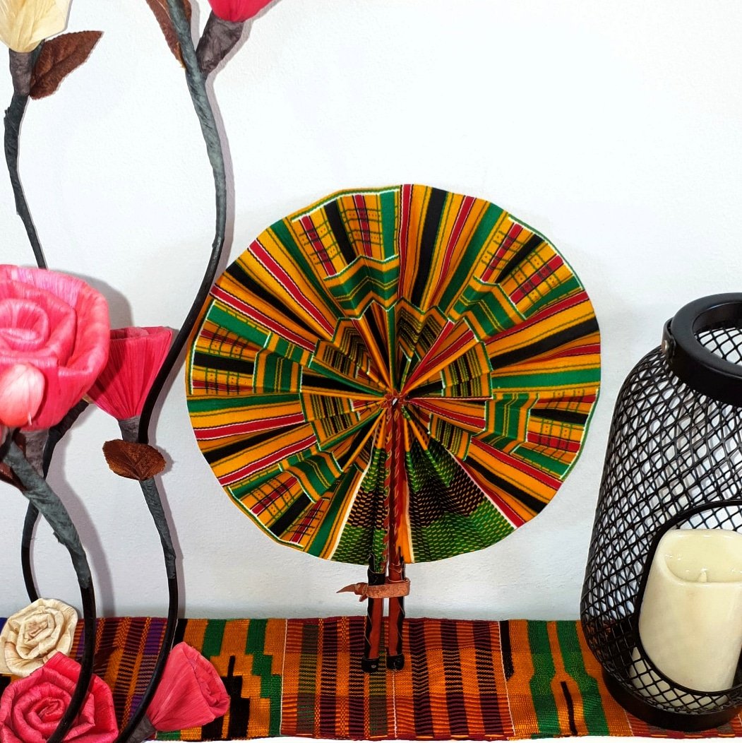 Image of ABENA AFRICAN PRINT HANDHELD FAN
