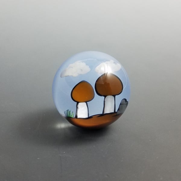 Image of  "Cloudy With A Chance Of Mushrooms" marble 27mm