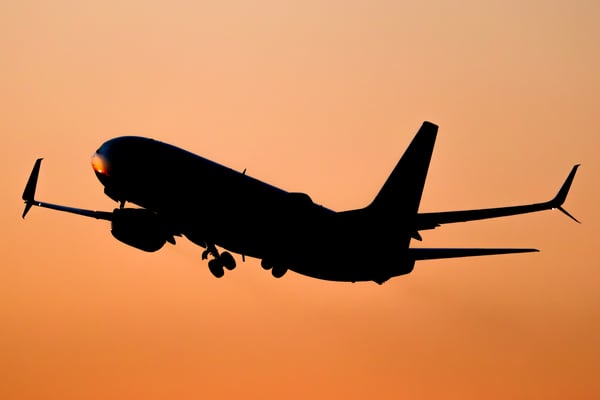 Image of 8"x12" HD Print Swoop Airlines 737-800 Sunset (C-FONK)
