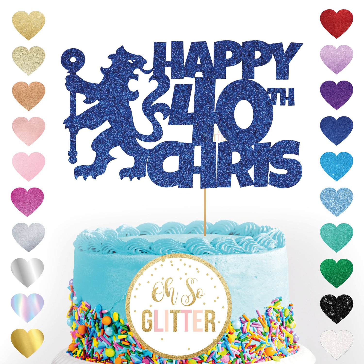 Chelsea Football Customised Cake Topper Oh So Glitter