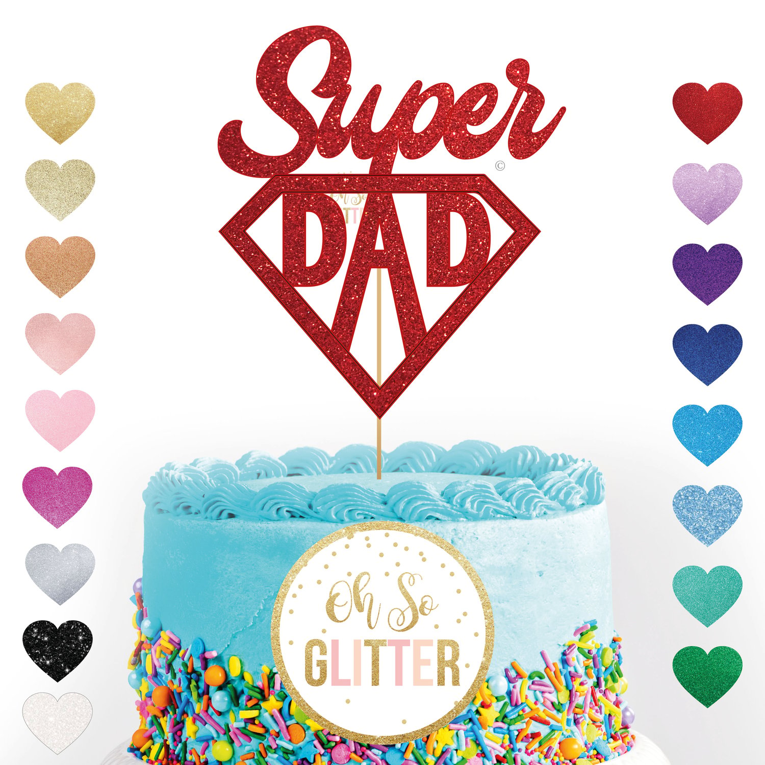 Image of Super Dad badge cake topper