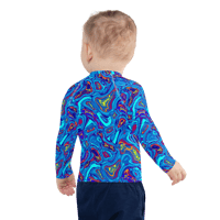 Image 3 of TALKING ROCKS BLUE KIDS RASH GUARD SHIRT