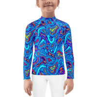 Image 5 of TALKING ROCKS BLUE KIDS RASH GUARD SHIRT