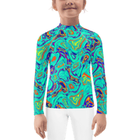 Image 1 of TALKING ROCKS MINT KIDS RASH GUARD TOP