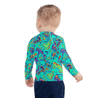 Image 2 of TALKING ROCKS MINT KIDS RASH GUARD TOP