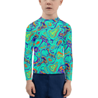 Image 3 of TALKING ROCKS MINT KIDS RASH GUARD TOP