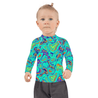 Image 4 of TALKING ROCKS MINT KIDS RASH GUARD TOP