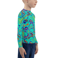 Image 5 of TALKING ROCKS MINT KIDS RASH GUARD TOP