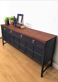 Image 2 of Mid Century Modern Vintage Retro NATHAN SIDEBOARD painted in Navy Blue