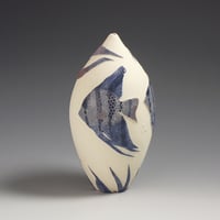 Image 1 of Angelfish & weed ceramic sgraffito vessel