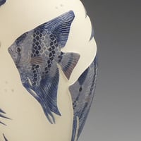 Image 4 of Angelfish & weed ceramic sgraffito vessel