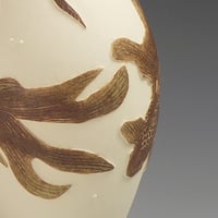 Image 4 of Long fantailed fancy fish ceramic sgraffito vessel