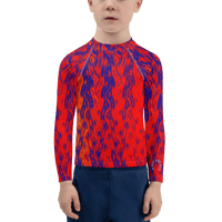 Image 1 of DRAGON'S BREATH CRIMSON KIDS RASH GUARD TOP