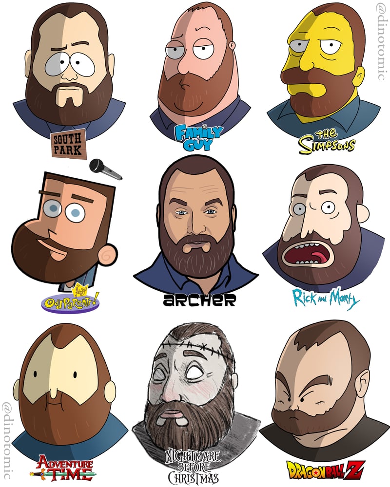 Image of #210 Tom Segura in many different styles 