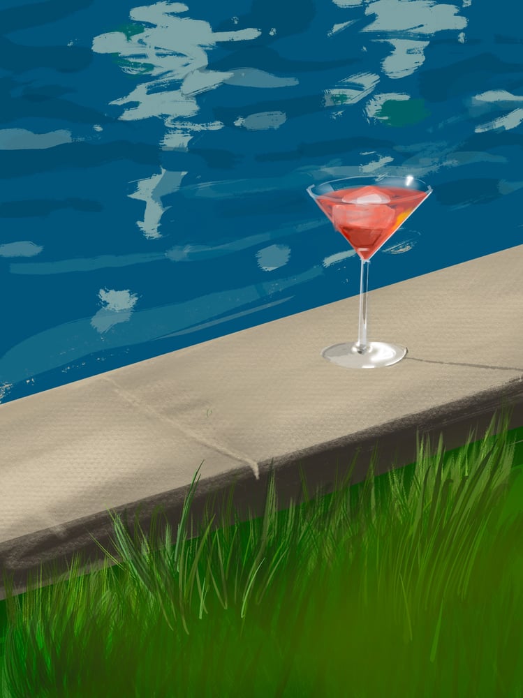 Image of Negroni by the pool