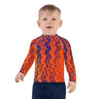 Image 3 of DRAGON'S BREATH TANGERINE KIDS RASH GUARD TOP