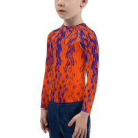 Image 5 of DRAGON'S BREATH TANGERINE KIDS RASH GUARD TOP