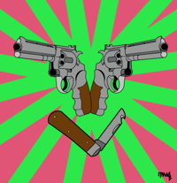 357 dual revolvers and knife