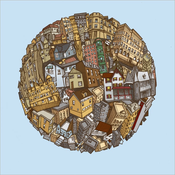 Image of Building Sphere Print