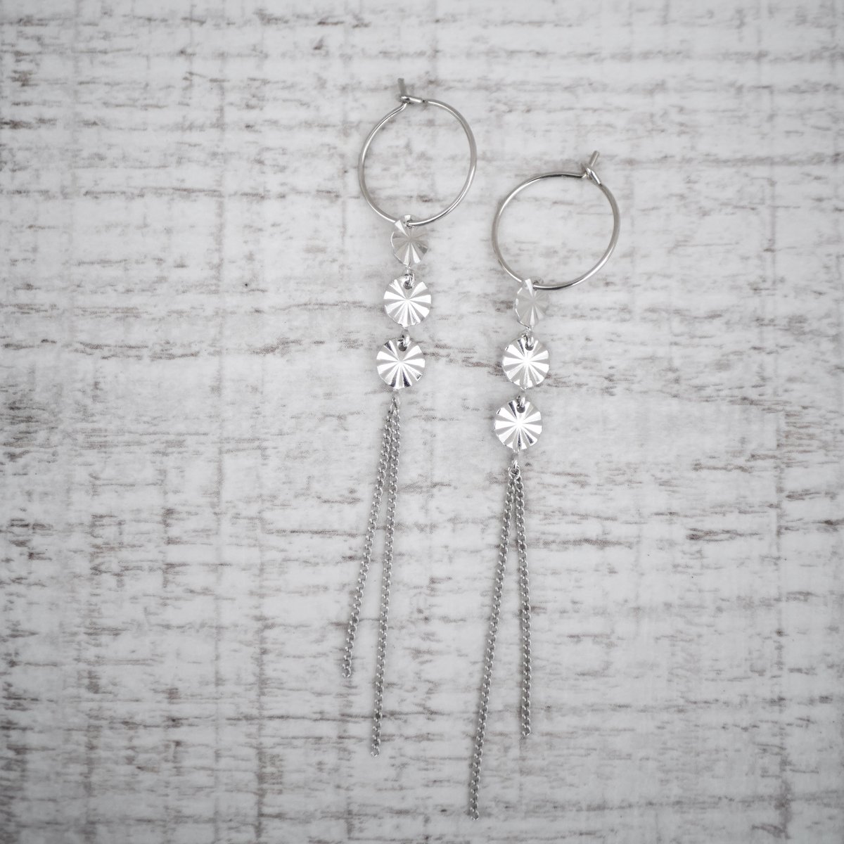 Image of Boucles d'Oreilles SHELLY Argentées