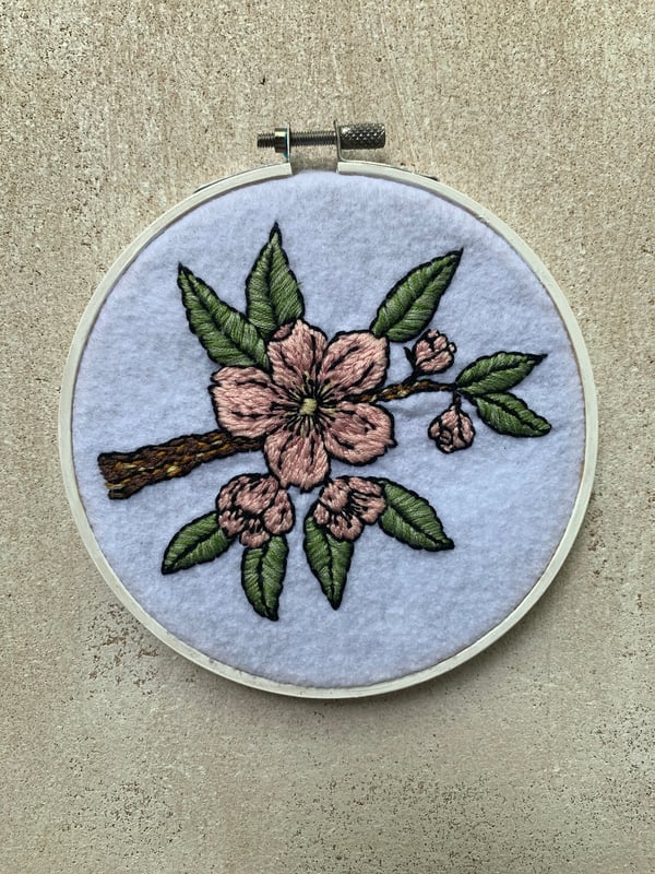 Image of Pink Cherry Blossoms 5" Hoop