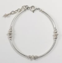 Image 3 of Sterling silver textured bangle bracelet