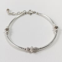 Image 5 of Sterling silver textured bangle bracelet