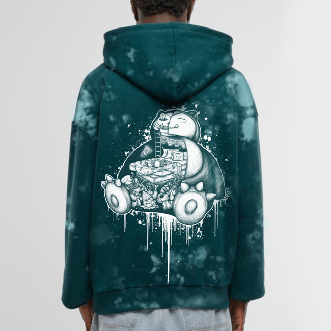 #143 Anatomy Turqouise Bleached Hoodie