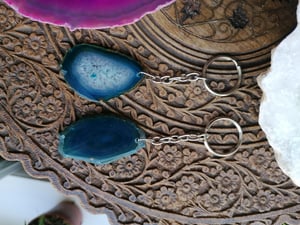 Image of Blue agate keyring 