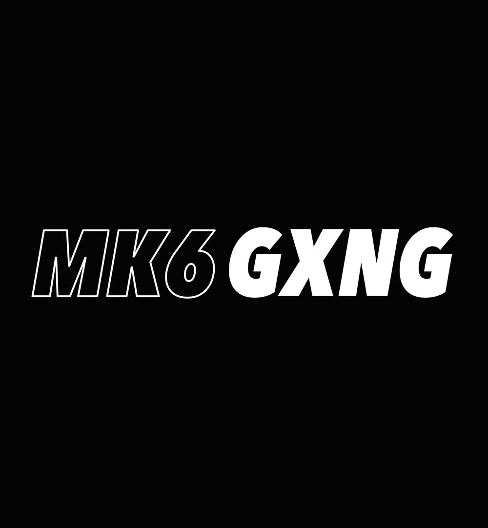 'MK6GXNG' windscreen sticker